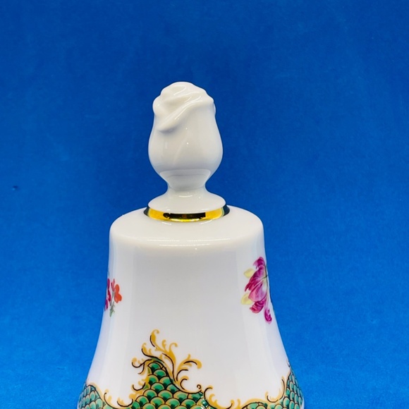 Bareuther Waldsassen Bavaria Germany Floral Bell w Rose Handle for Danbury Mint - Picture 2 of 9